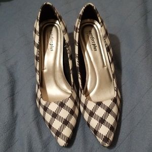 Black and white heels